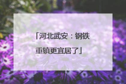 河北武安：钢铁重镇更宜居了