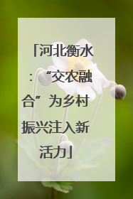河北衡水：“交农融合”为乡村振兴注入新活力