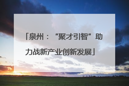 泉州：“聚才引智”助力战新产业创新发展