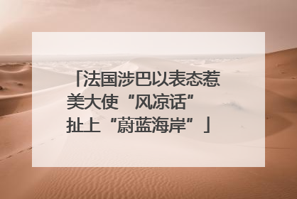 法国涉巴以表态惹美大使“风凉话” 扯上“蔚蓝海岸”