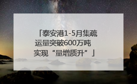 泰安港1-5月集疏运量突破600万吨 实现“量增质升”