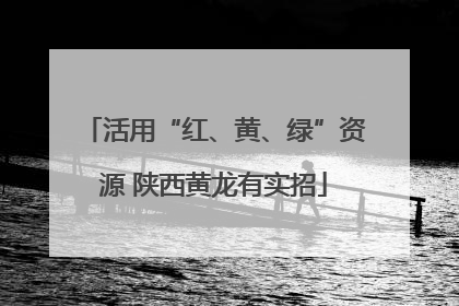 活用“红、黄、绿”资源 陕西黄龙有实招
