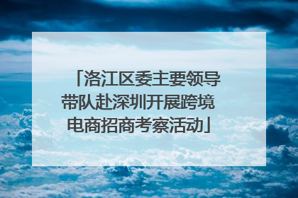 洛江区委主要领导带队赴深圳开展跨境电商招商考察活动