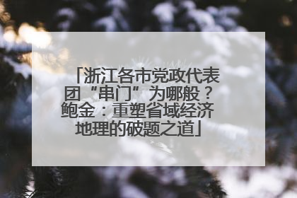 浙江各市党政代表团“串门”为哪般？鲍金：重塑省域经济地理的破题之道