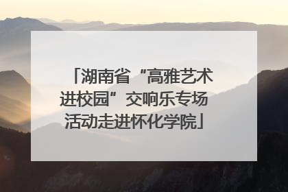湖南省“高雅艺术进校园”交响乐专场活动走进怀化学院
