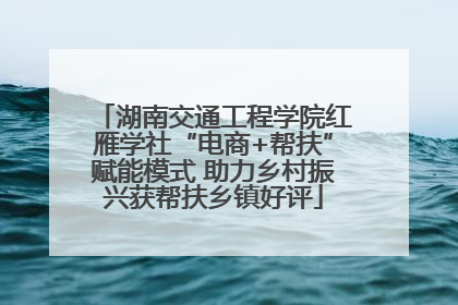 湖南交通工程学院红雁学社“电商+帮扶”赋能模式 助力乡村振兴获帮扶乡镇好评