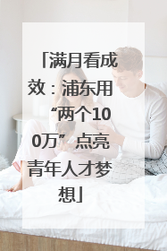满月看成效：浦东用“两个100万”点亮青年人才梦想