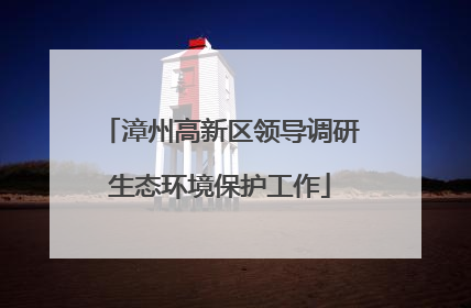 漳州高新区领导调研生态环境保护工作
