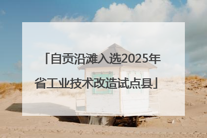 自贡沿滩入选2025年省工业技术改造试点县