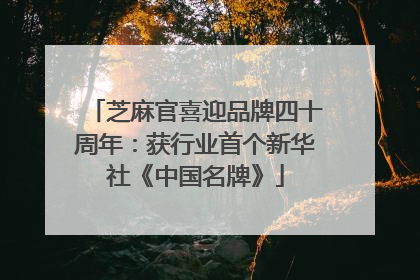 芝麻官喜迎品牌四十周年：获行业首个新华社《中国名牌》