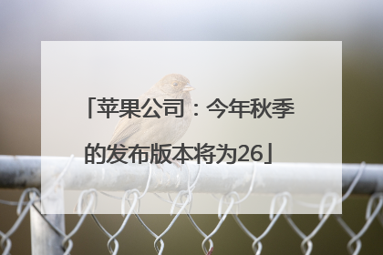 苹果公司：今年秋季的发布版本将为26