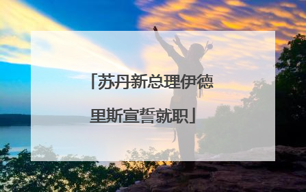 苏丹新总理伊德里斯宣誓就职