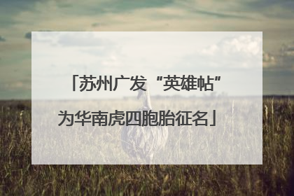 苏州广发“英雄帖”为华南虎四胞胎征名