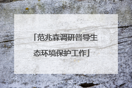 范兆森调研督导生态环境保护工作