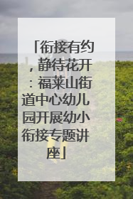 衔接有约，静待花开：福莱山街道中心幼儿园开展幼小衔接专题讲座