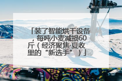 装了智能烘干设备，每吨小麦减损60斤（经济聚焦·夏收里的“新选手”）