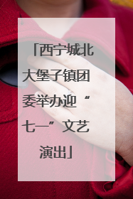 西宁城北大堡子镇团委举办迎“七一”文艺演出