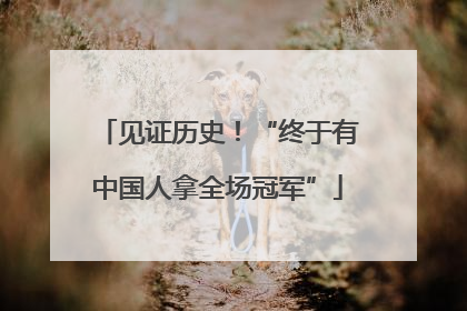 见证历史！“终于有中国人拿全场冠军”