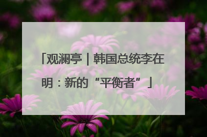 观澜亭｜韩国总统李在明：新的“平衡者”