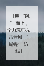 迎 “风” 而上，全力筑牢抗击台风 “蝴蝶” 防线
