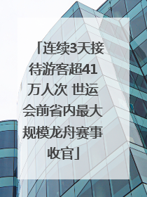 连续3天接待游客超41万人次 世运会前省内最大规模龙舟赛事收官