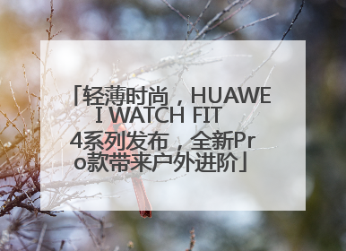 轻薄时尚，HUAWEI WATCH FIT 4系列发布，全新Pro款带来户外进阶