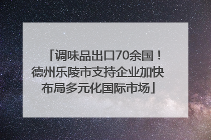 调味品出口70余国！德州乐陵市支持企业加快布局多元化国际市场