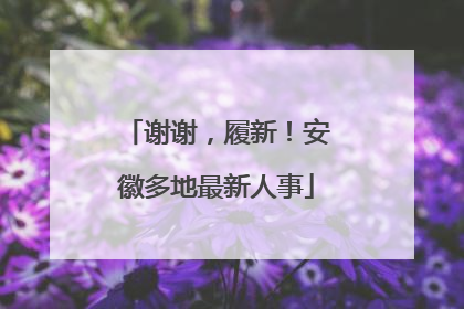 谢谢，履新！安徽多地最新人事