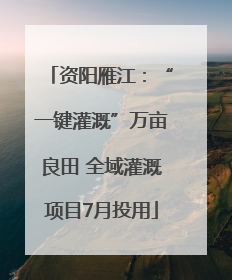 资阳雁江：“一键灌溉”万亩良田 全域灌溉项目7月投用