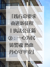 践行总要求 奋进新征程丨执法公正篇②：一心为民铸警魂 热血丹心守平安
