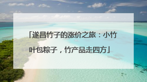 遂昌竹子的涨价之旅：小竹叶包粽子，竹产品走四方