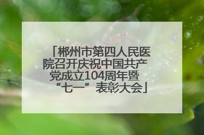 郴州市第四人民医院召开庆祝中国共产党成立104周年暨“七一”表彰大会