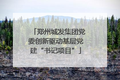 郑州城发集团党委创新驱动基层党建“书记项目”
