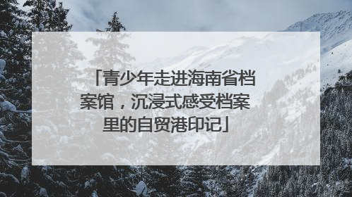 青少年走进海南省档案馆，沉浸式感受档案里的自贸港印记