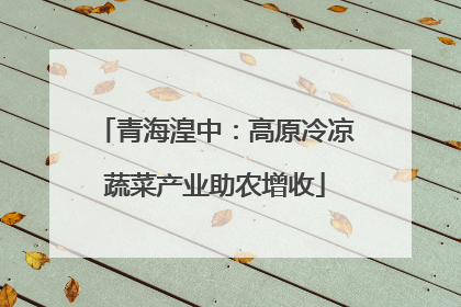 青海湟中：高原冷凉蔬菜产业助农增收