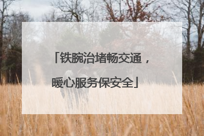 铁腕治堵畅交通，暖心服务保安全