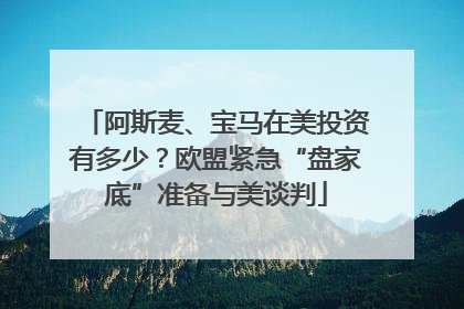 阿斯麦、宝马在美投资有多少？欧盟紧急“盘家底”准备与美谈判