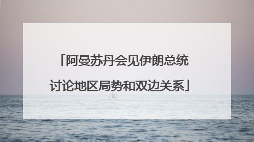 阿曼苏丹会见伊朗总统 讨论地区局势和双边关系
