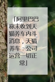阿里巴巴称未收到天猫养车内斗消息，天猫养车：公司运营一切正常