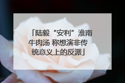 陆毅“安利”淮南牛肉汤 称想演非传统意义上的反派
