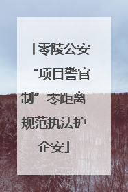 零陵公安“项目警官制”零距离规范执法护企安