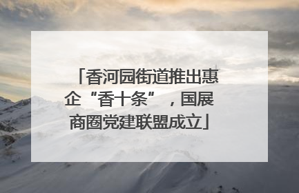 香河园街道推出惠企“香十条”，国展商圈党建联盟成立