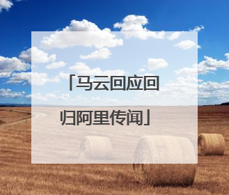 马云回应回归阿里传闻