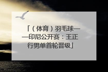 （体育）羽毛球——印尼公开赛：王正行男单首轮晋级