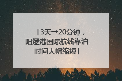3天→20分钟，阳逻港国际航线靠泊时间大幅缩短