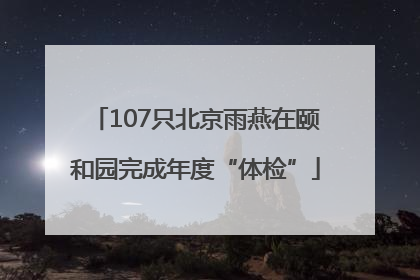107只北京雨燕在颐和园完成年度“体检”