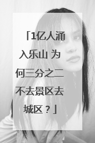 1亿人涌入乐山 为何三分之二不去景区去城区？
