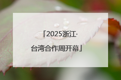 2025浙江·台湾合作周开幕