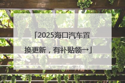 2025海口汽车置换更新，有补贴领→