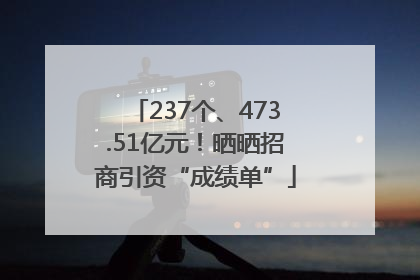 237个、473.51亿元！晒晒招商引资“成绩单”